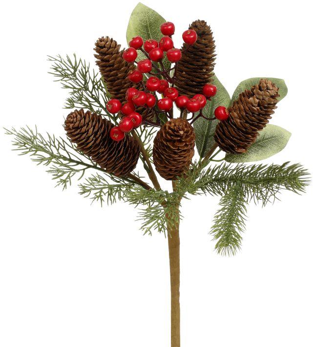 Pinecone and Berries Pick - 14  Inches
