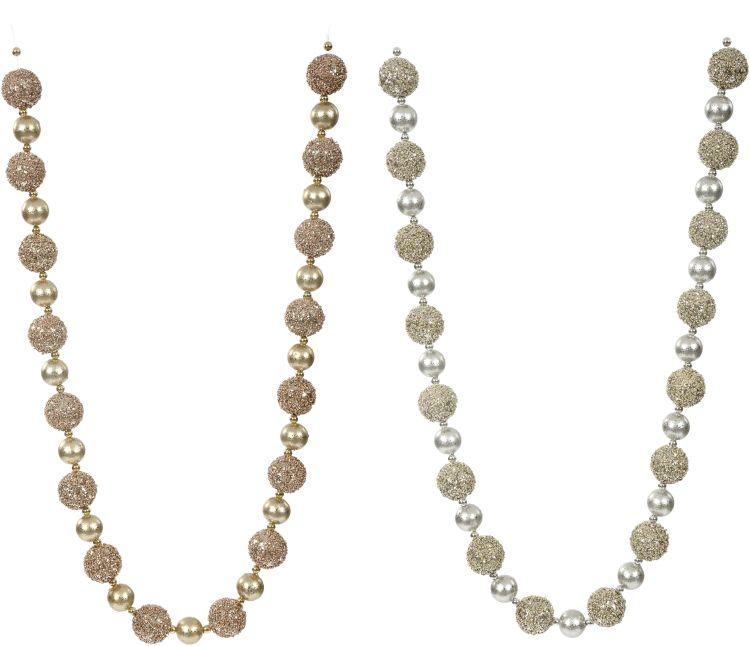 Sparkling Ball Garland, Assortment of 2 - 4.5 Feet