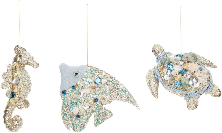 Jewels of the Sea Ornament, Medium, Assortment of 3 - 7-8 Inches
