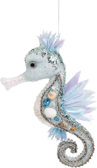 Beaded Seahorse Ornament, Large - 12 Inches
