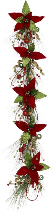 POINSETTIA GARLAND 5FT