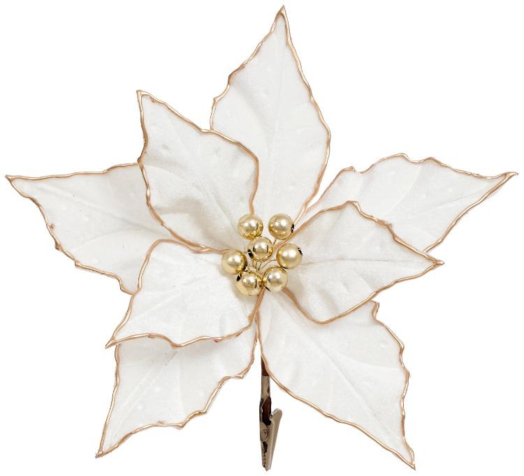 Glitter Poinsettia, Box of 12 - 9.5 Inches