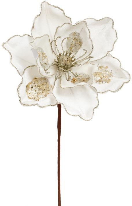 Glitter Poinsettia - 9.5 Inches