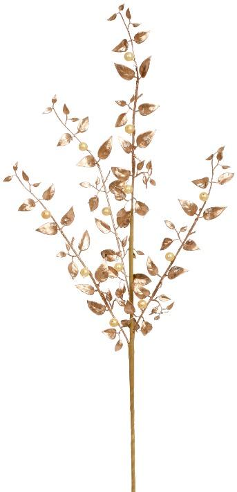 Gold Leaf Bead Spray - 27.5 Inches