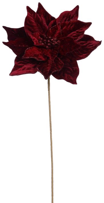 Velvet Poinsettia Pick - 20 Inches