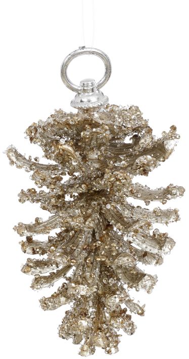 Frosted Pine Cone Ornament -  7 Inches