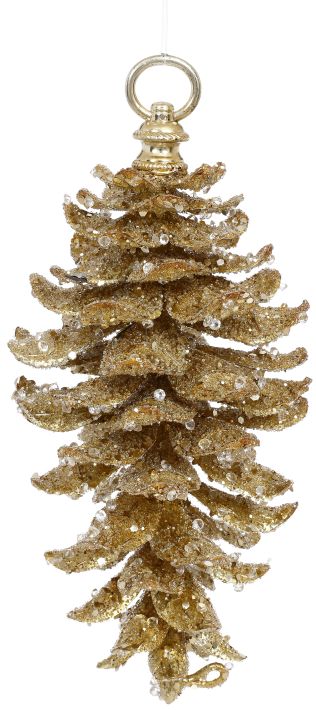 Glittered Pine Cone Ornament - 10 Inches