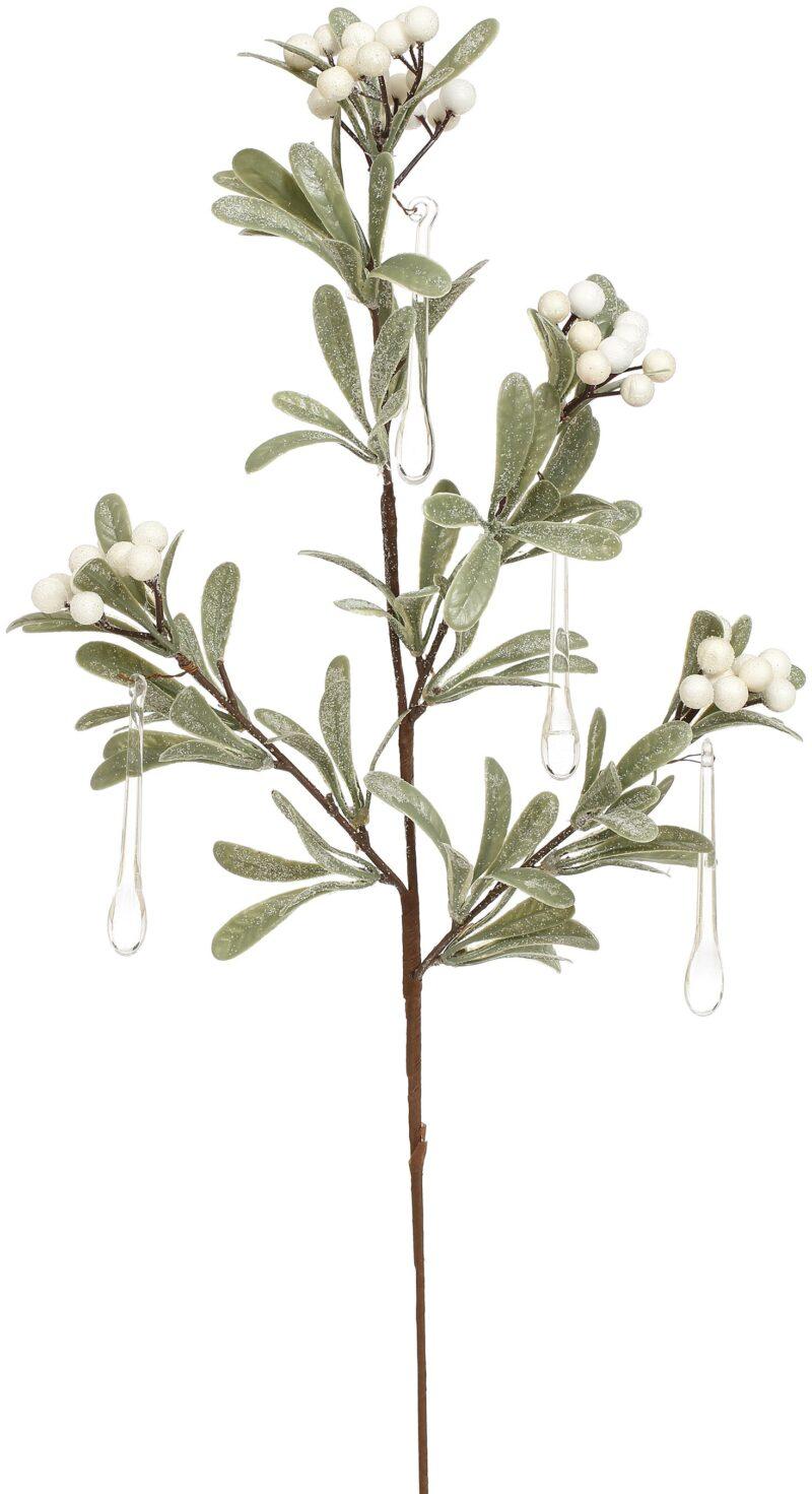 Frosted Mistletoe Spray - 27.5 Inches