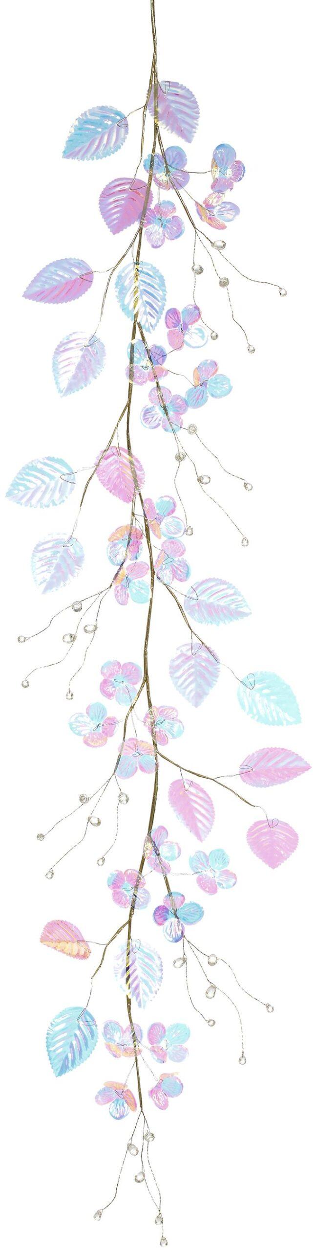 Icy Metallic Leaf Garland - 4 Feet