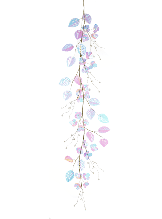 Icy Metallic Leaf Garland - 4 Feet