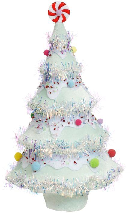 Peppermint Tinsel Tree - 13 Inches