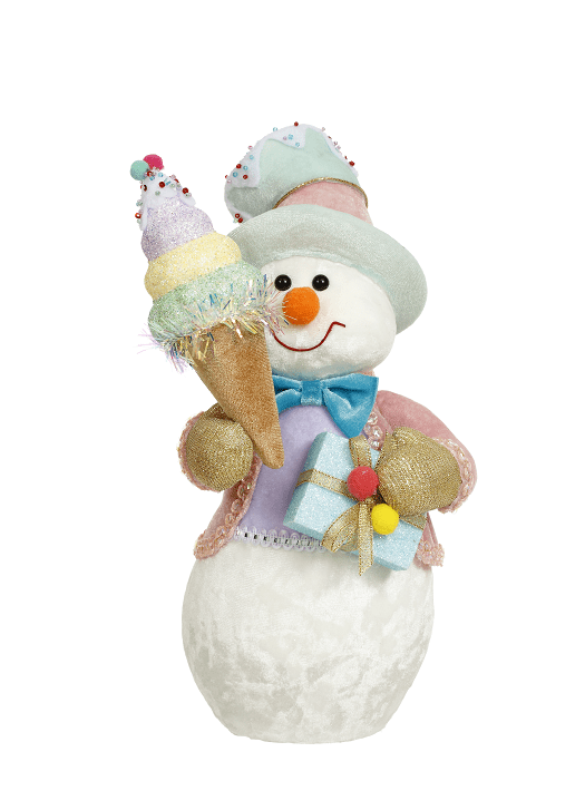 Snowman With Ice Cream - 11 Inches
