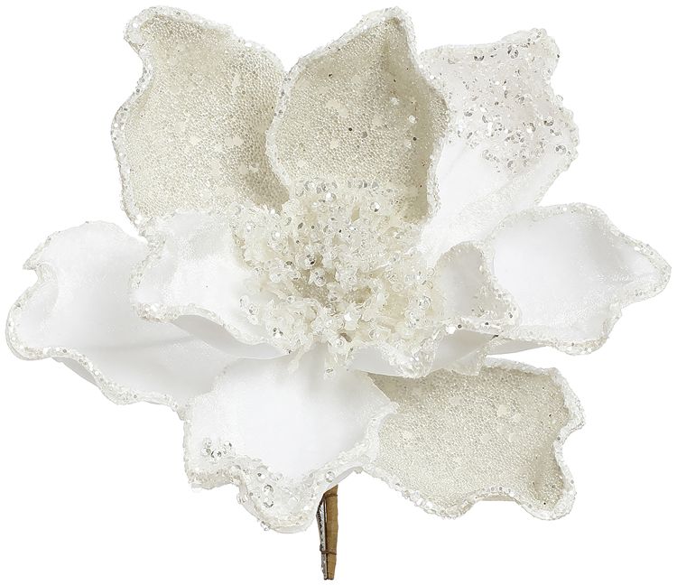 Magnolia Flower with Clip - 8 x 4.5 Inches