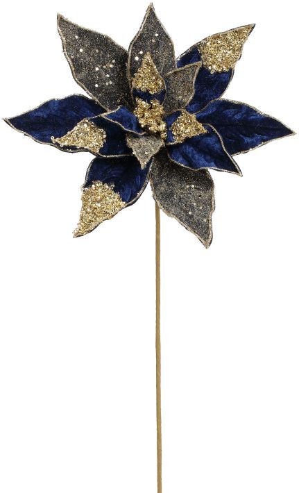 Glitter Poinsettia Spray - 20 Inches