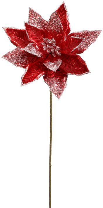 Iced Poinsettia Spray - 22 Inches