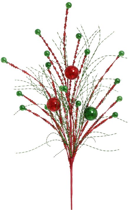Mix Ball Tinsel Spray -  36 Inches