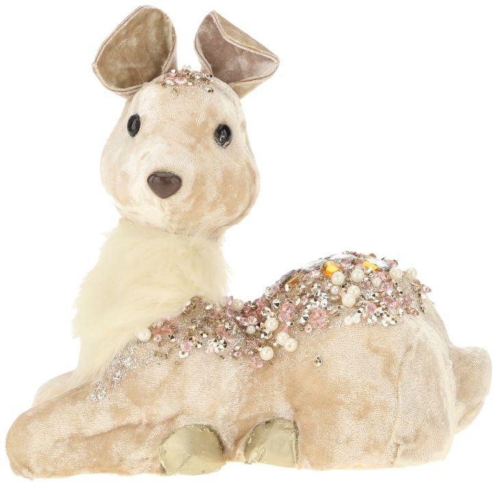 Laying Jeweled Deer, Small - 9 Inches