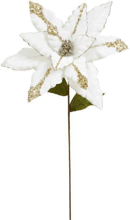 Icy Poinsettia Stem - 28 Inches