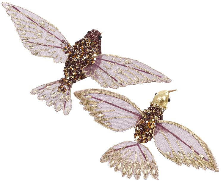 Sparkling Bird, Assortment of 2 - 3-4 Inches