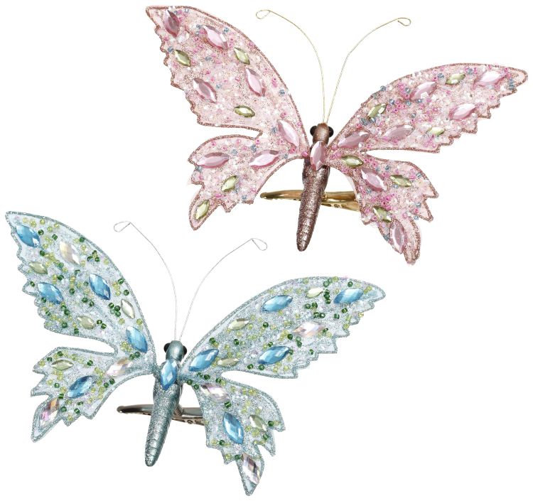 Sparkling Butterfly, Assortment of 2 - 6 x 2 Inches