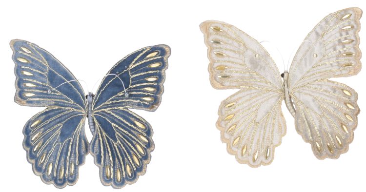 Jeweled Butterfly Clip, Assortment of 2 - 7X2 Inches