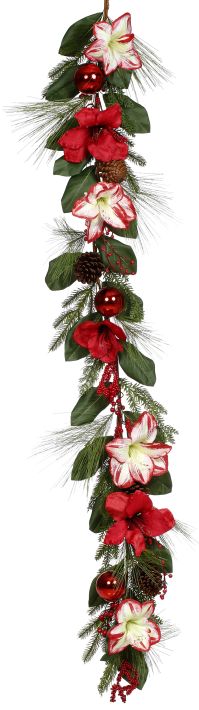 Amaryllis Pine Cone Garland - 72 Inches