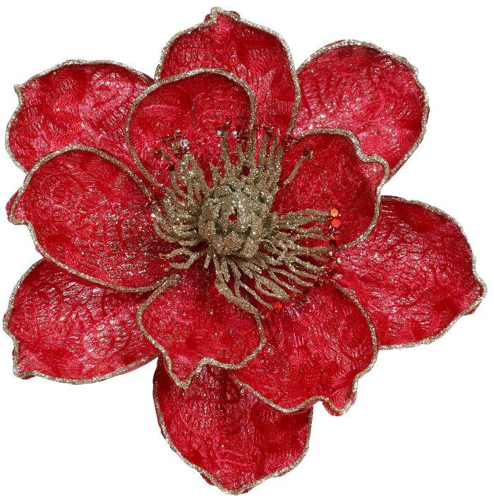 Glittered  Magnolia Clip - 6X4 Inches