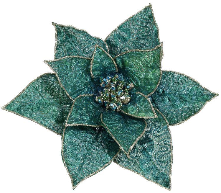 Glittered Poinsetta Clip - 8X4 Inches