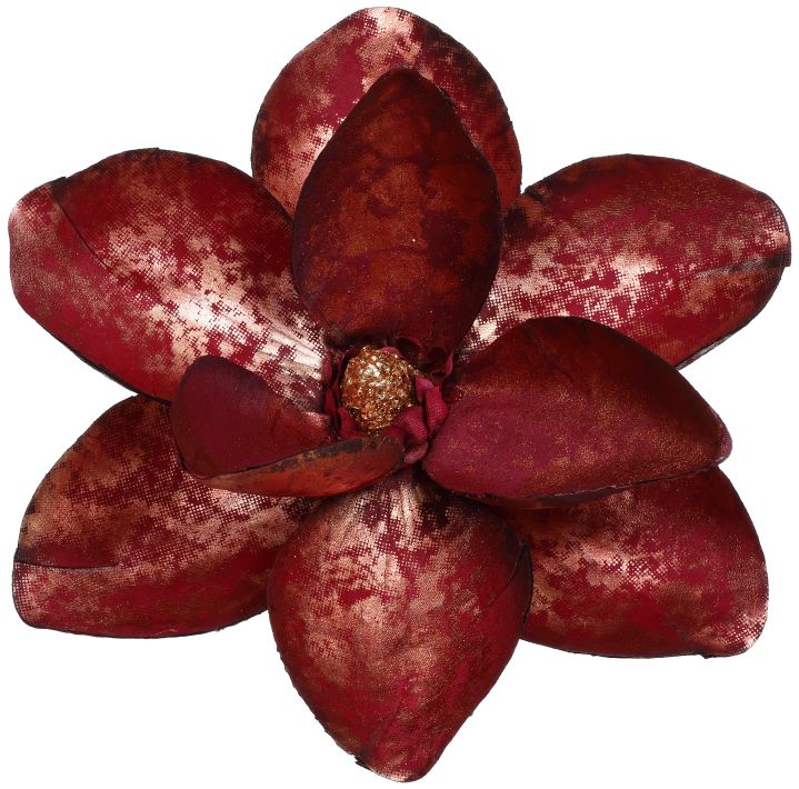 Christmas Magnolia With Clip - 5 Inches