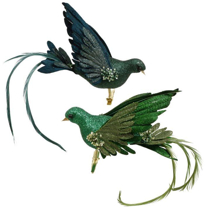 Fancy Bird Cip On, Assortment of 2 - 9X3' Inches