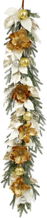 Magnolia Pine Gold Balls Garland - 6 Feet
