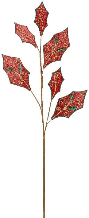 Elegant Holly Leaf Spray – 32 Inches