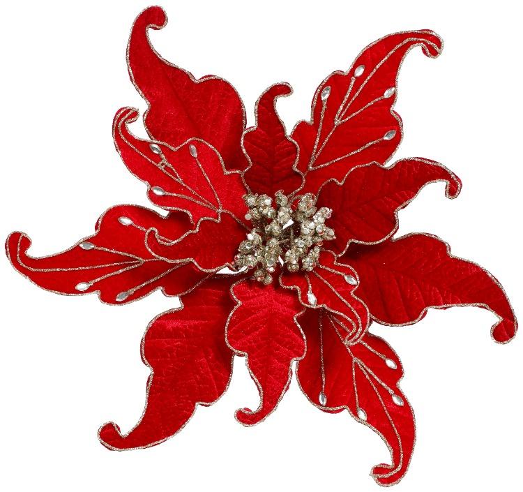 Christmas Poinsettia Clip – 5 Inches