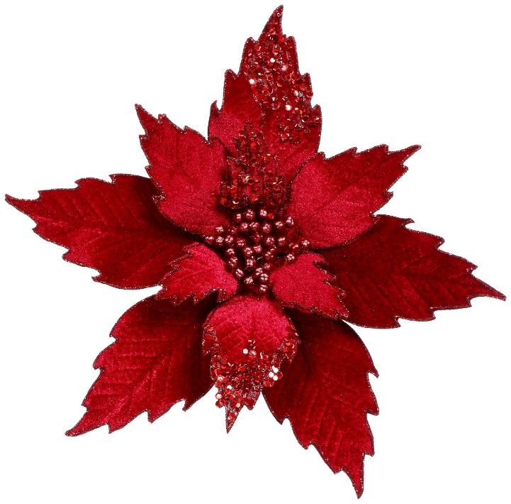Holiday Glitter Poinsettia – 4 Inches