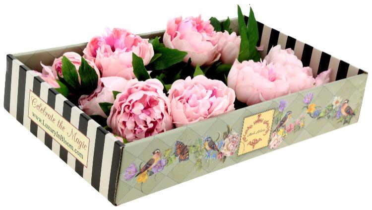 Ruffled Peony Natural Touch, Box of 6 - 23-32 Inches