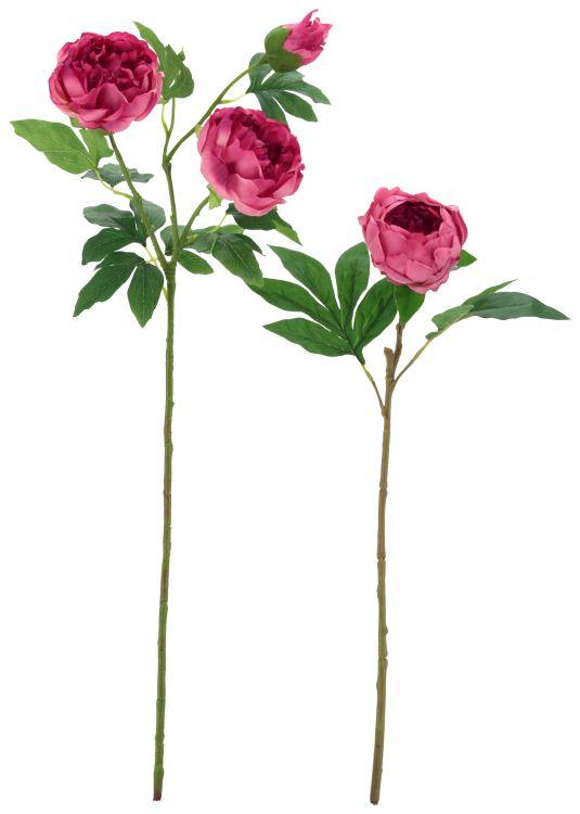 Ruffled Peony Natural Touch, Assortment of 2 - 23-32 Inches