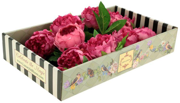Ruffled Peony Natural Touch, Box of 6 - 23-32 Inches