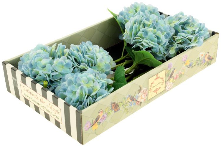 Vibrant Hydrangea Natural Touch, Box of 6 - 19 Inches