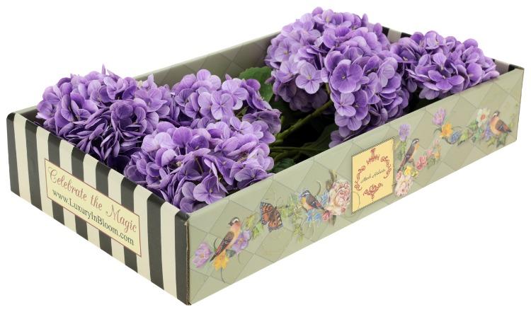 Vibrant Hydrangea Natural Touch, Box of 6 - 19 Inches