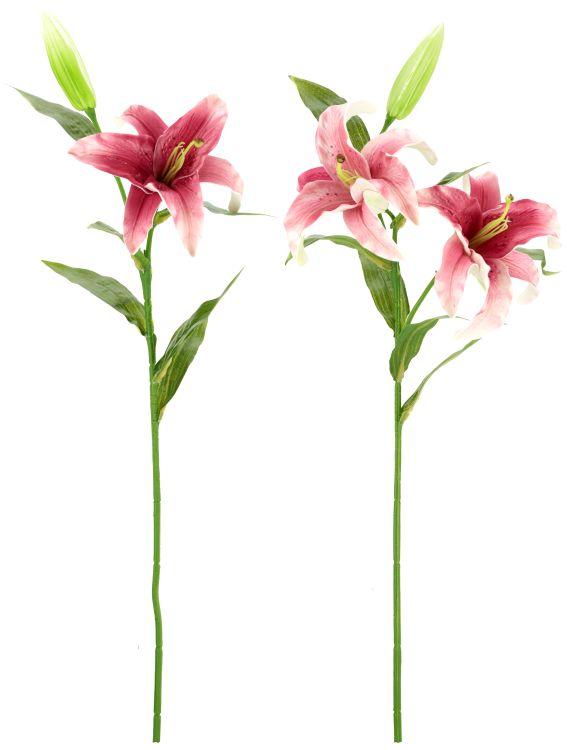 Majestic Stargazer Lily Natural Touch, Assortment of 2 - 23 Inches