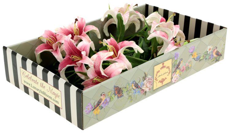 Majestic Stargazer Lily Natural Touch, Box of 6 - 23 Inches