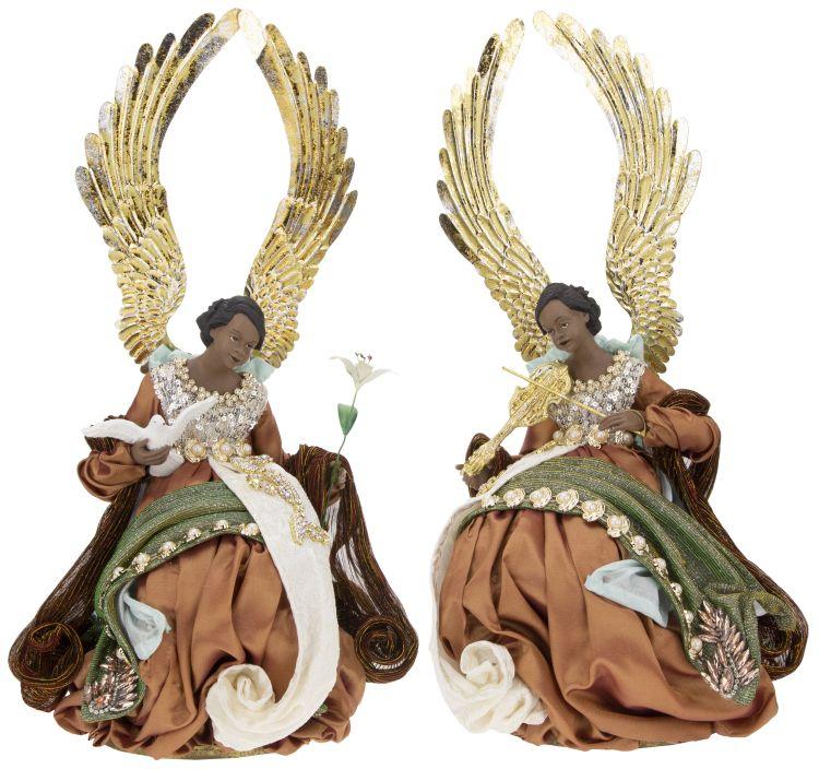 African-American Kneeling Angel, Assormtent of 2 - 17 Inches