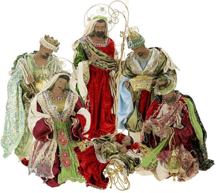 African American Nativity Scene, Set of 6 - 14-53 Inches