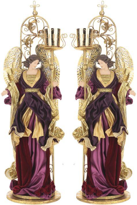 Standing Angel with Crechet, Assortment of 2 - 26 Inches