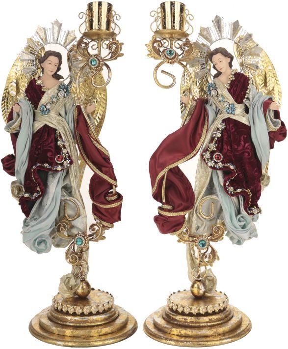 Angel on Pedestal, Assortment of 2 - 26.5 Inches