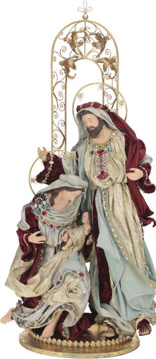 Holy Family on Creche - 41.5 Inches