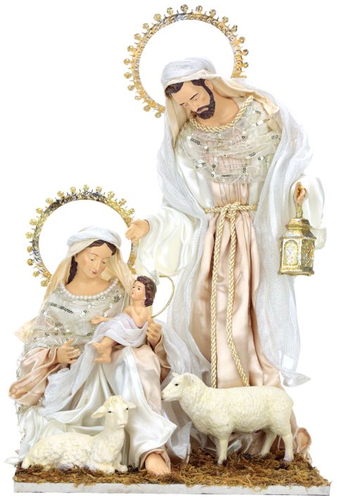 Holy Family with Lambs - 18 Inches