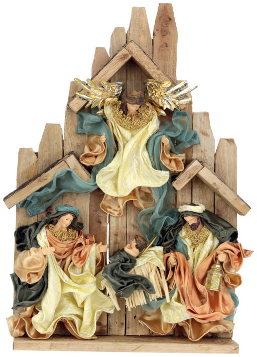 Holy Family with Angel - 17.5 Inches
