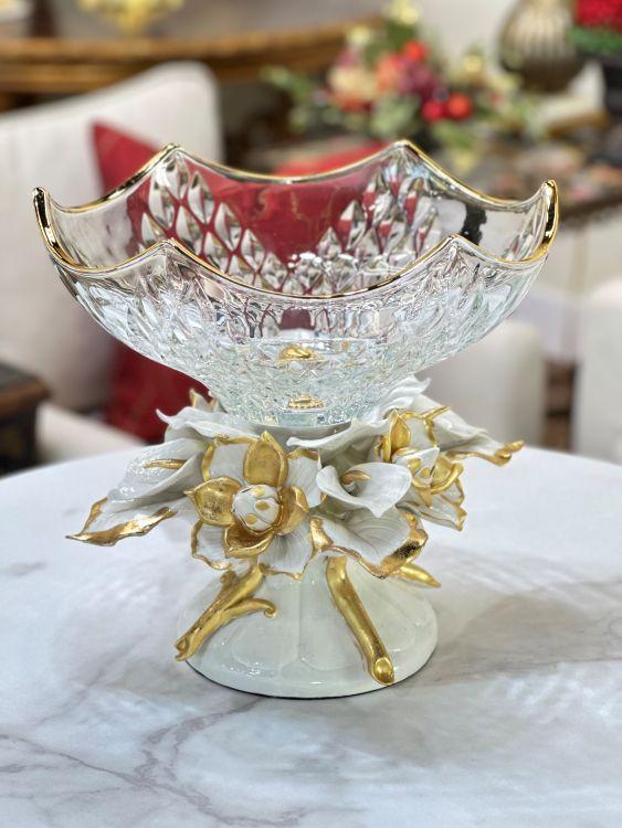 Scalloped Calla Lilly Bowl - 9 x 9 Inches