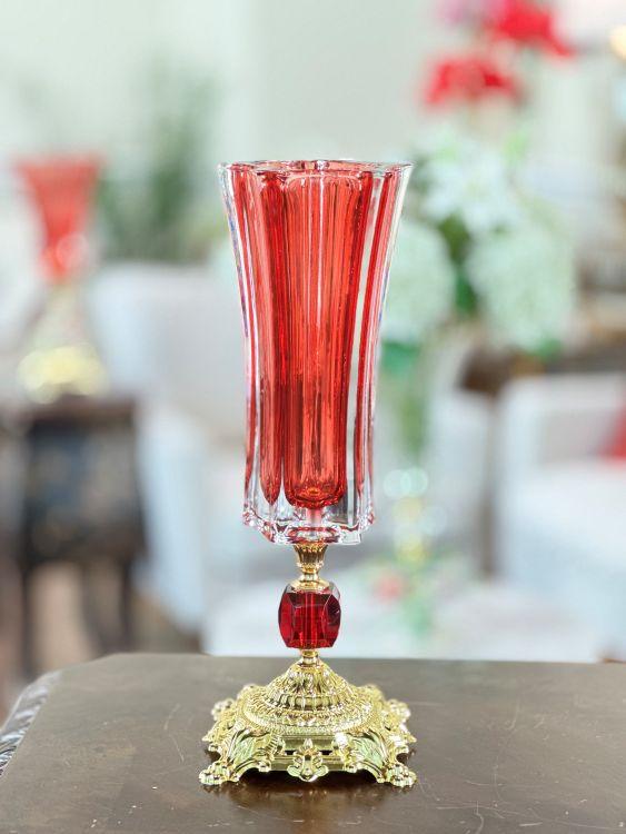 Stately Fluted Pedestal Vase - 6 x 17 Inches